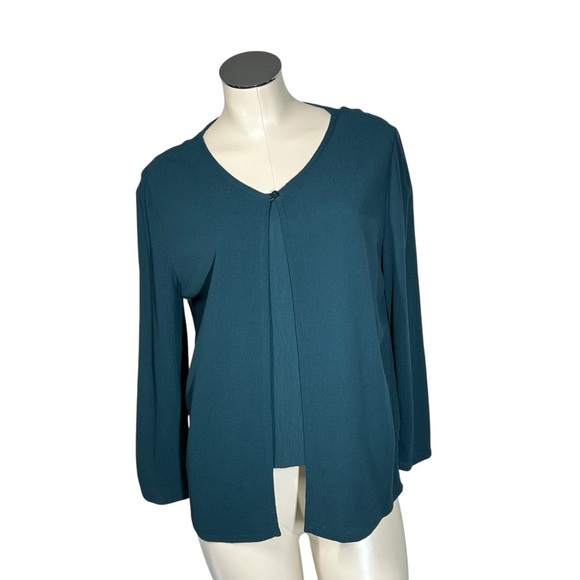 EILEEN FISHER Teal Green Two Piece Cami Cardigan Set Women's Size PS - Picture 14 of 16